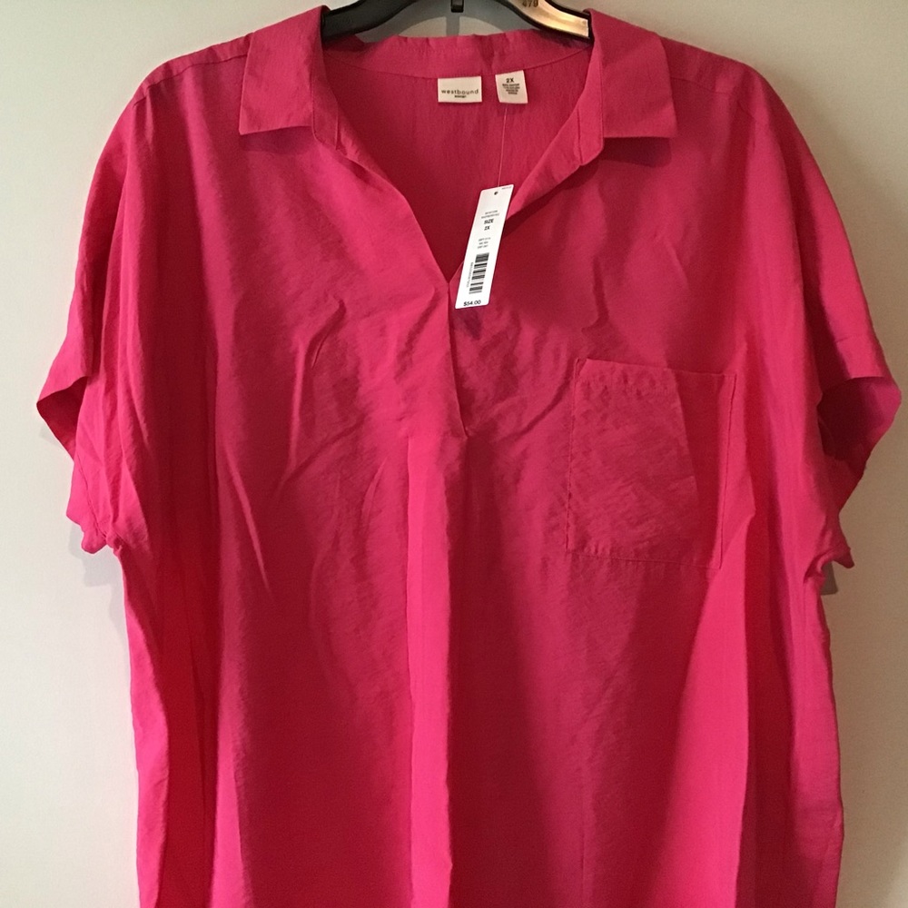 Top 2X Raspberry, Short Sleeve NWT - Picture 2 of 7